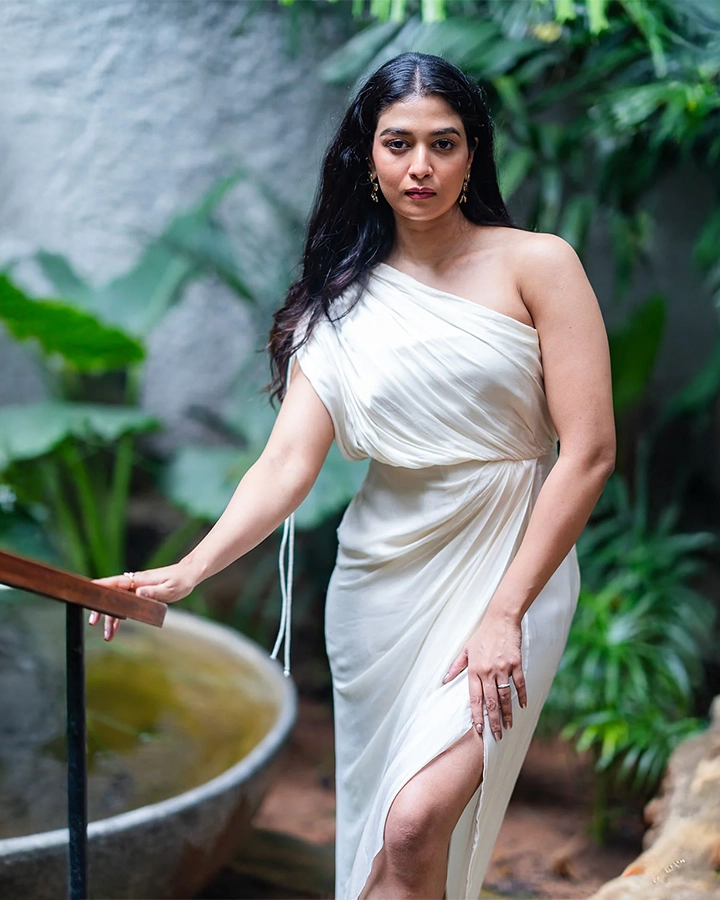 Ivory Cowl Drape Dress