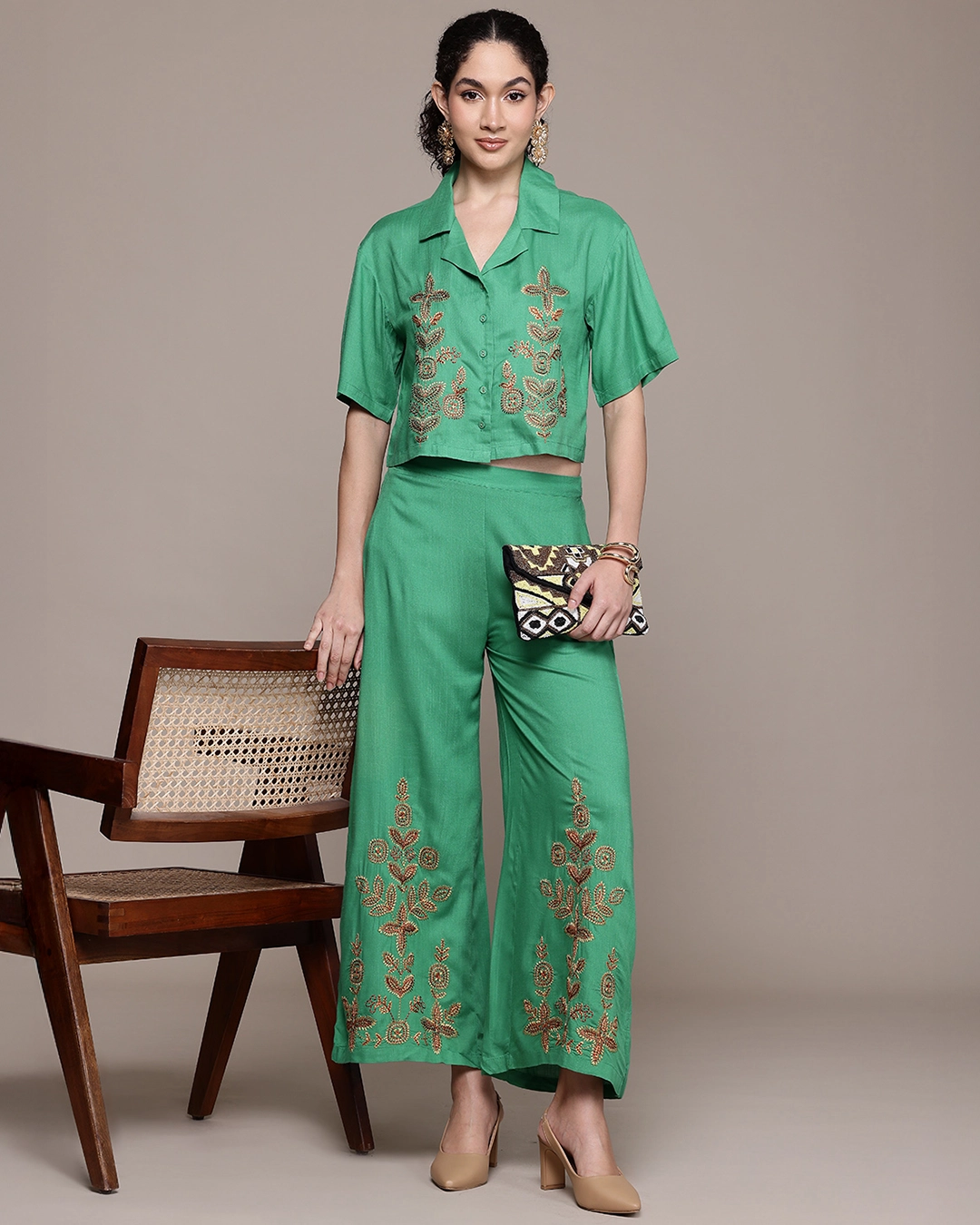 Green Pepper Solid Co-Ord Set