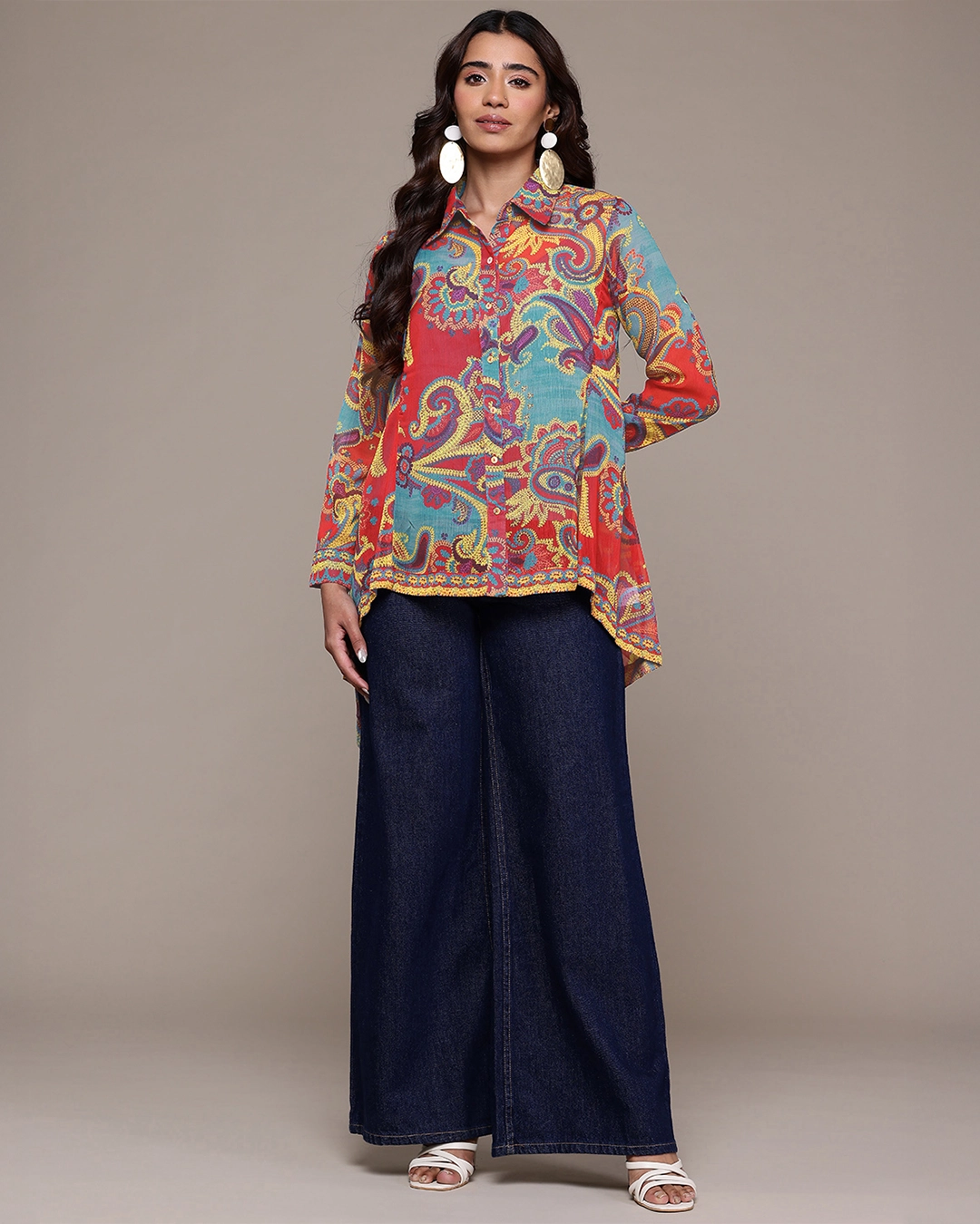 Turq Petal Paisley Shirt