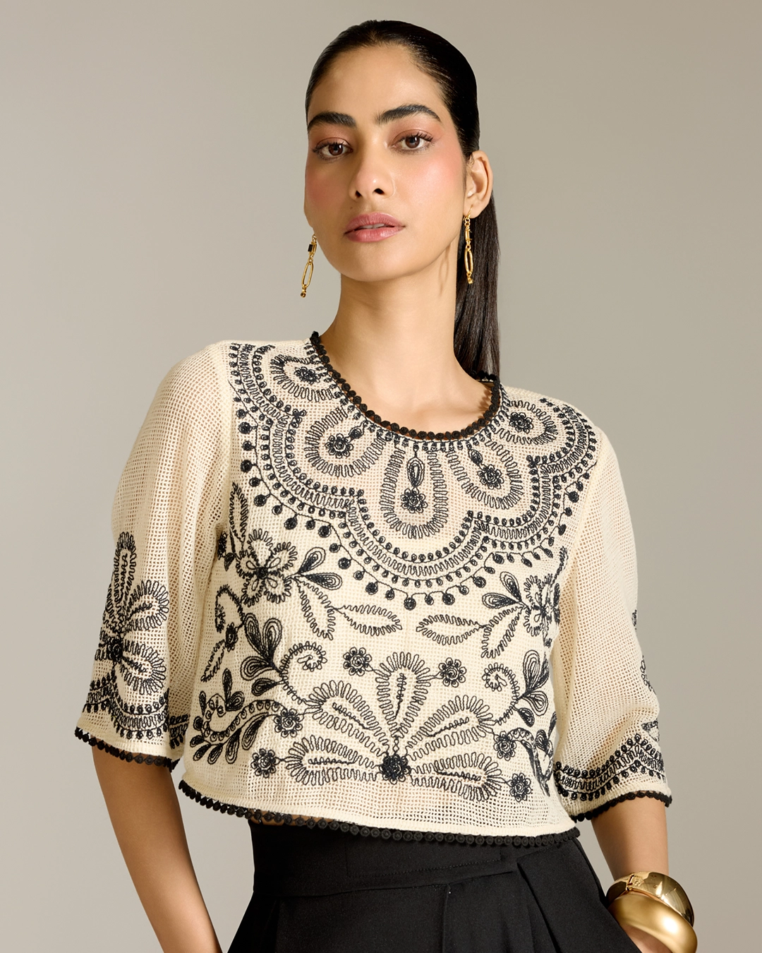 Ecru Perlette Short Top