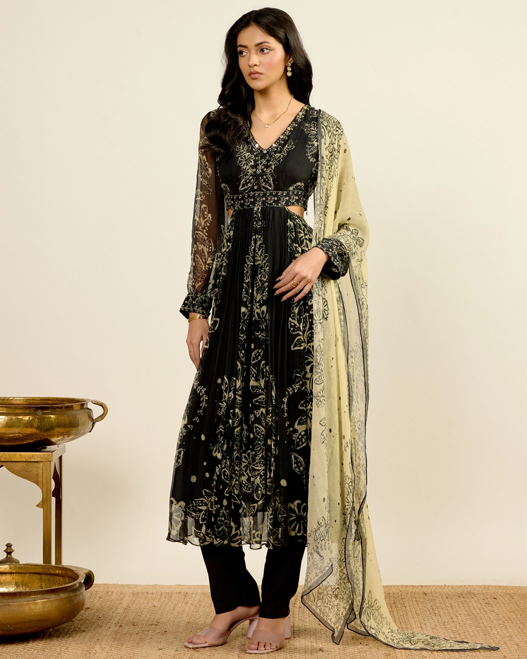 Black Elder Flower Suit Set