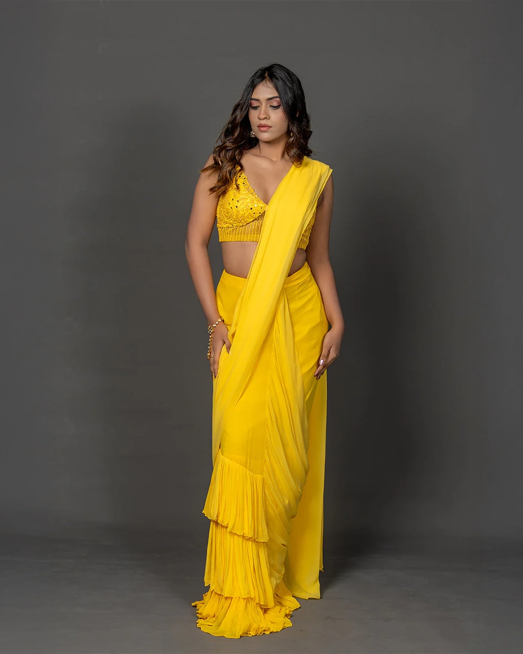 Sunlit Ruffle Saree