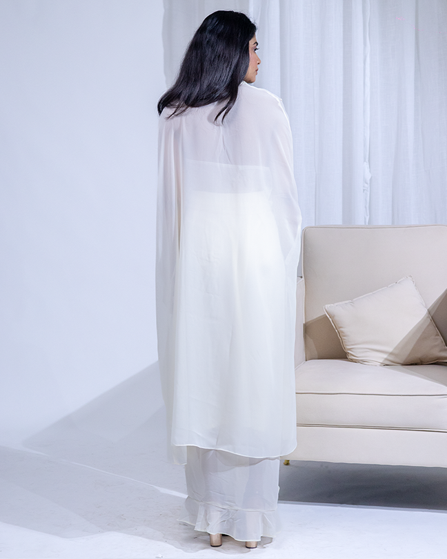 Ivory Draped Cape Set