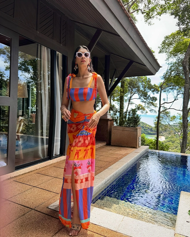 Tropica Wrap skirt Co-ord Set