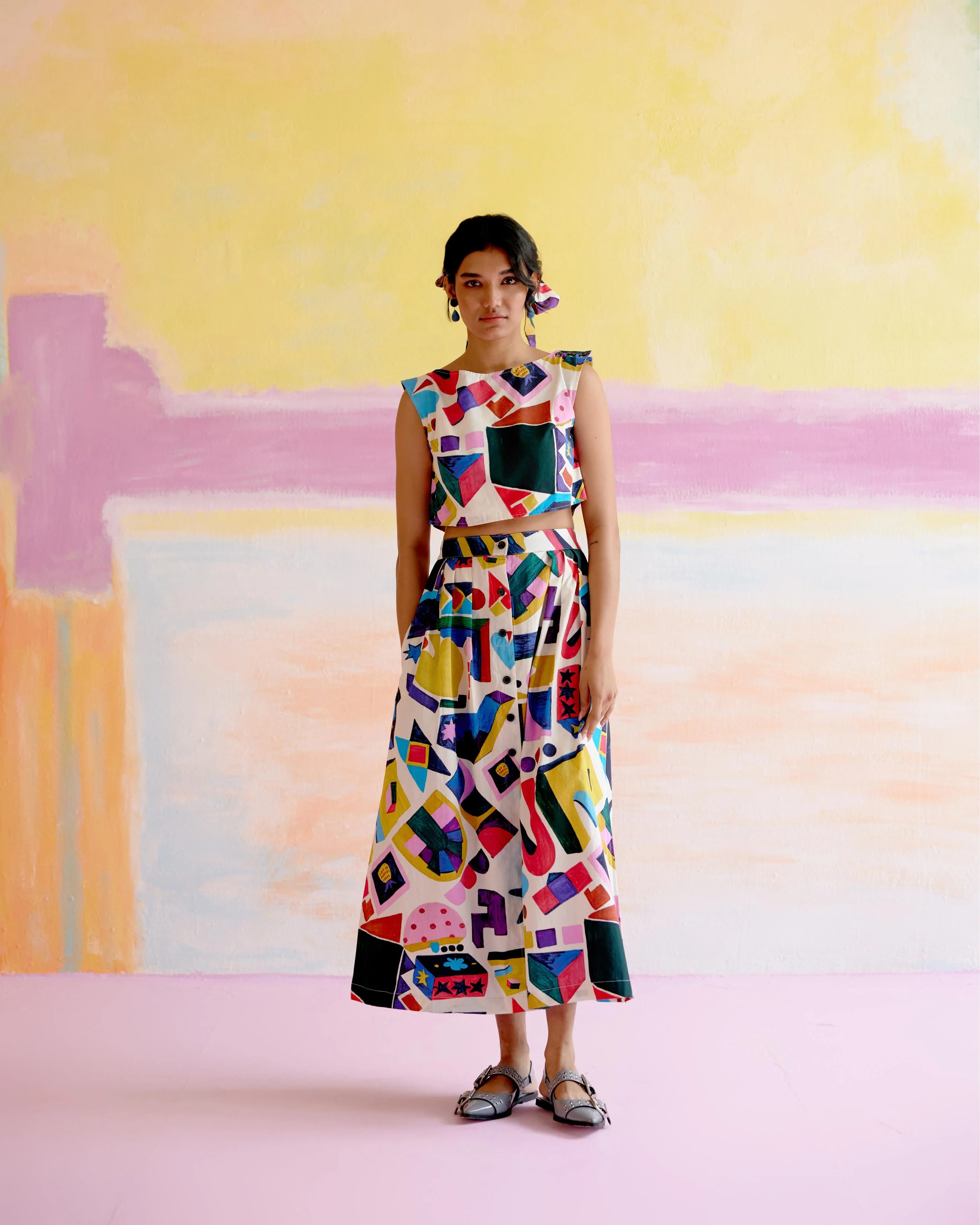 Art Co-ord Set in Arcade Print
