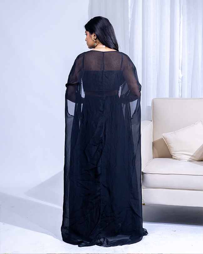 Black Cape sets with Pants