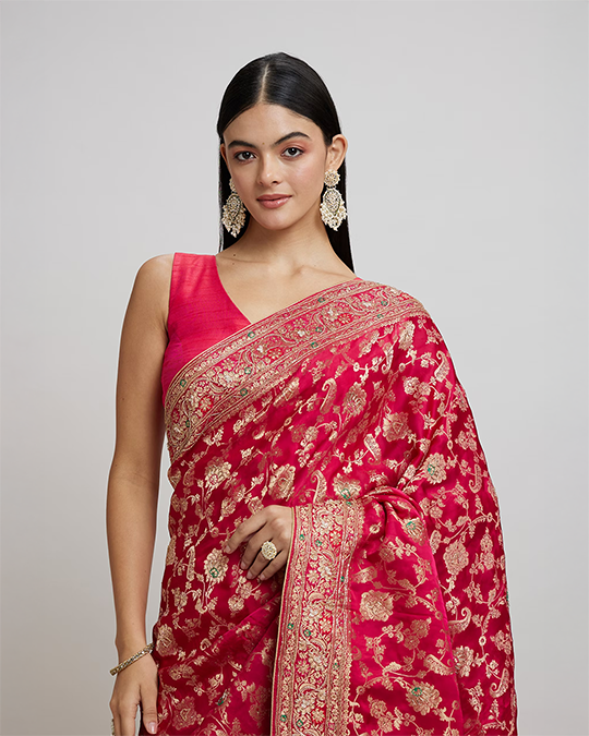 Intricate Pink Elegance Saree