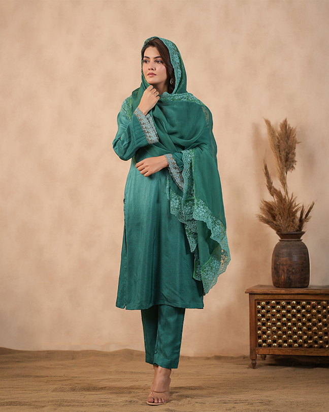 Green Ombre Suit set ( Set of 3 )